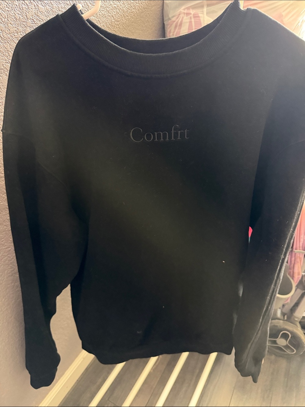 Unbranded Black 'Comfrt' Crewneck Sweater